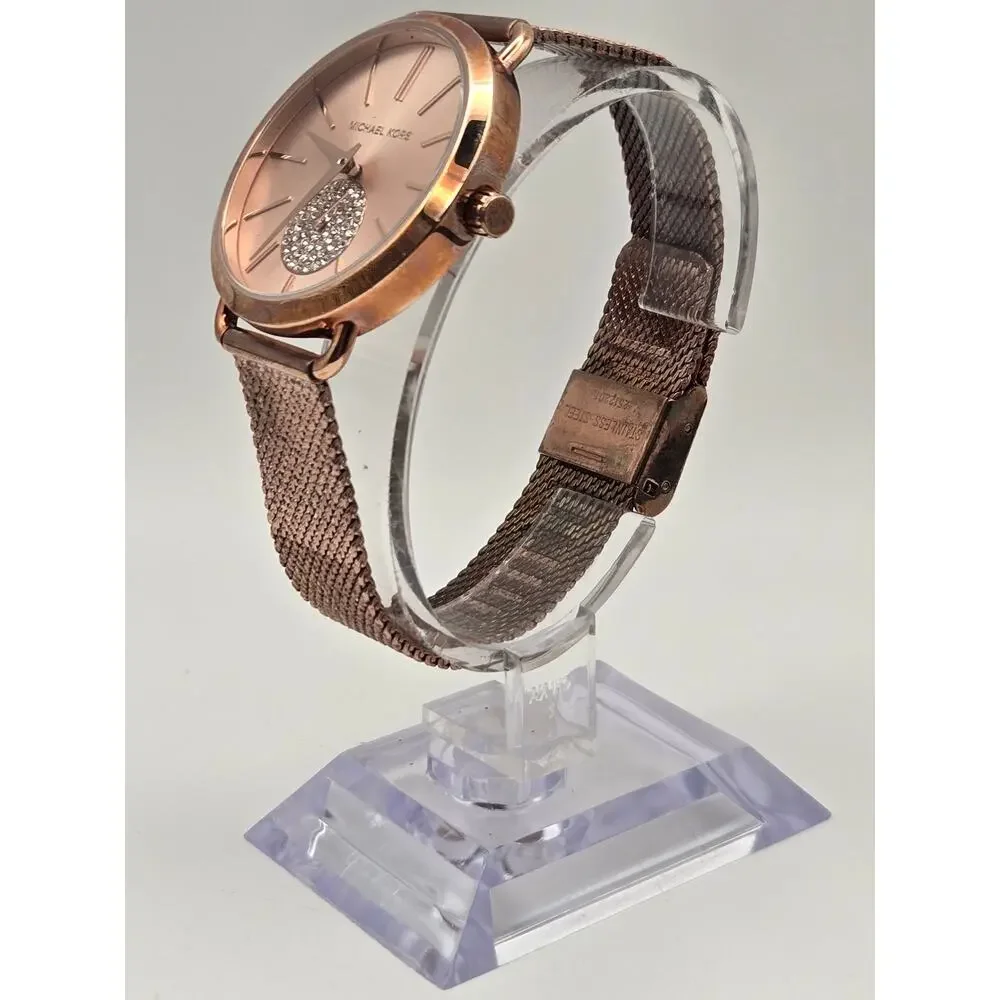 Michael Kors Portia Rose Gold Mesh Quartz Watch MK3845
